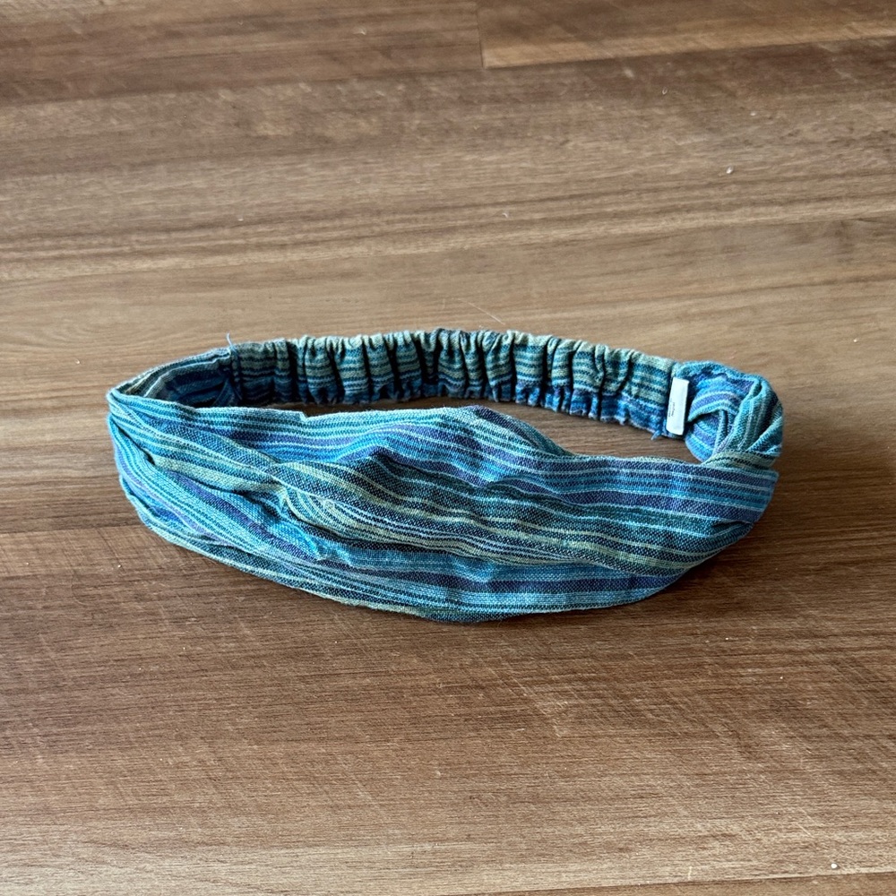 Free People Blue and Green Striped Headband